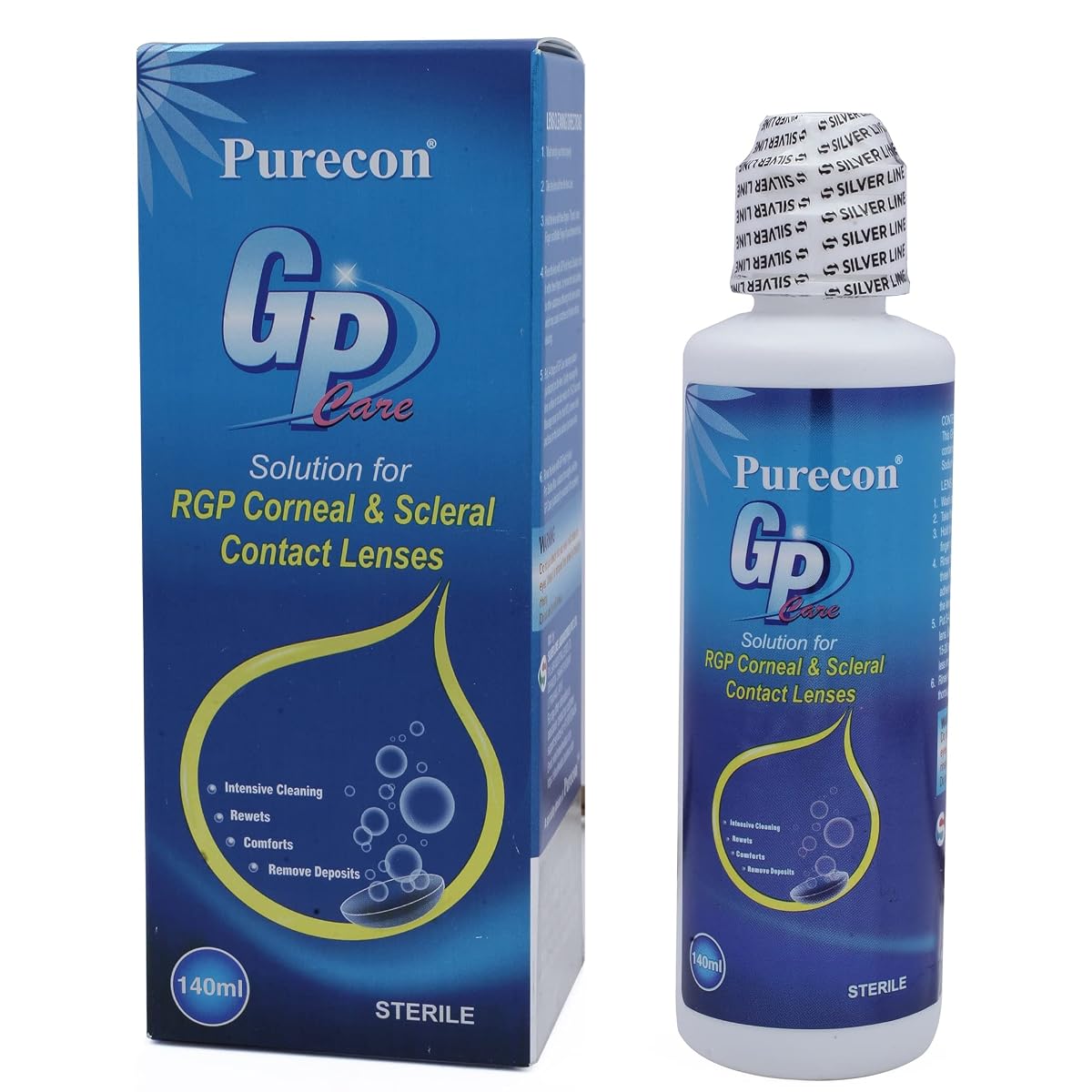 Purecon GP Contact Lens Solution – 140ml RGP Lens Cleaner & Disinfectant | For