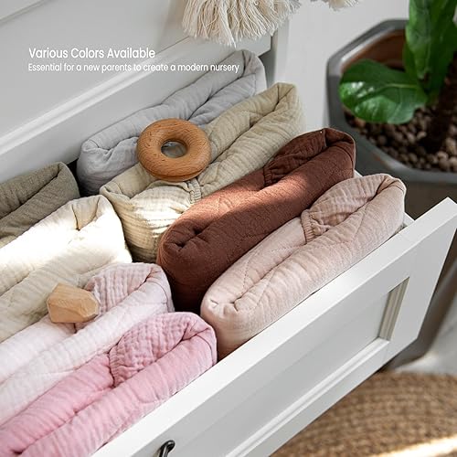 Miniatura 7 de lulumoon Funda de muselina para cambiador: Funda acolchada de algodón para cambiador de bebé, sábanas suaves para niños y niñas