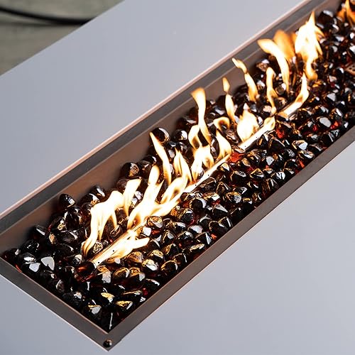 Miniatura 3 de Mr. Fireglass Diamantes mezclados de vidrio de fuego de 10 libras para chimenea, hoguera y paisaje lanscaping - Rocas de fuego ámbar de 1 pulgada de