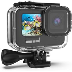Gopro Hero 9 Black Mediamarkt Kuptone Carcasa Impermeable para GoPro Hero 12/11/10/9 Black, Funda Protectora Submarina 60M/196FT con Accesorios de Montaje para Soporte para la Nueva Cámara de Acción GoPro 12/11/10/9