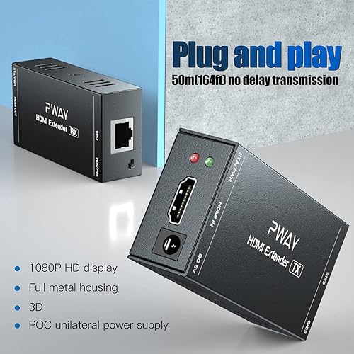 Miniatura 2 de Extensor HDMI de 165 pies sobre un solo cat5e6 extiende video de 1080