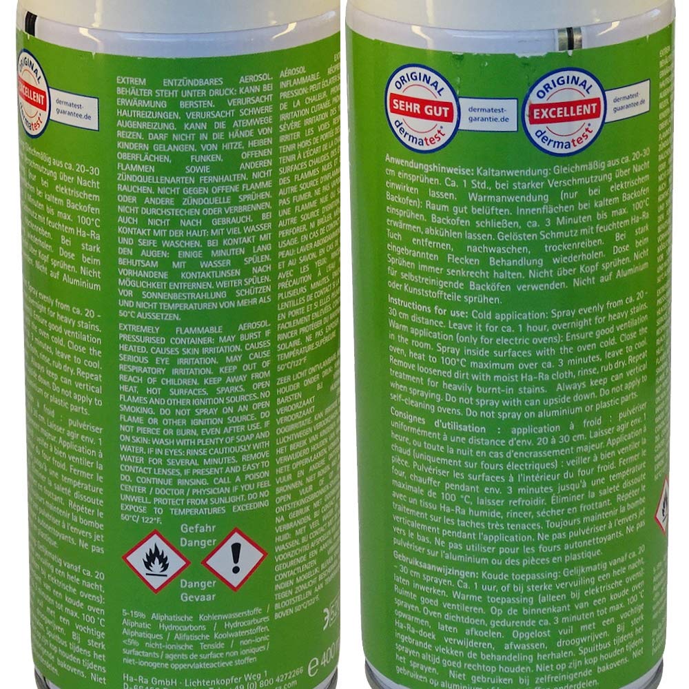 Ha-Ra 3er Set Ofen- & Grillreiniger 400ml I ergiebiger & fettlösender Backofen und Grillreiniger I für Töpfe, Pfannen, Grill & Ofen I geruchsarm, hautverträglich & rückstandslos