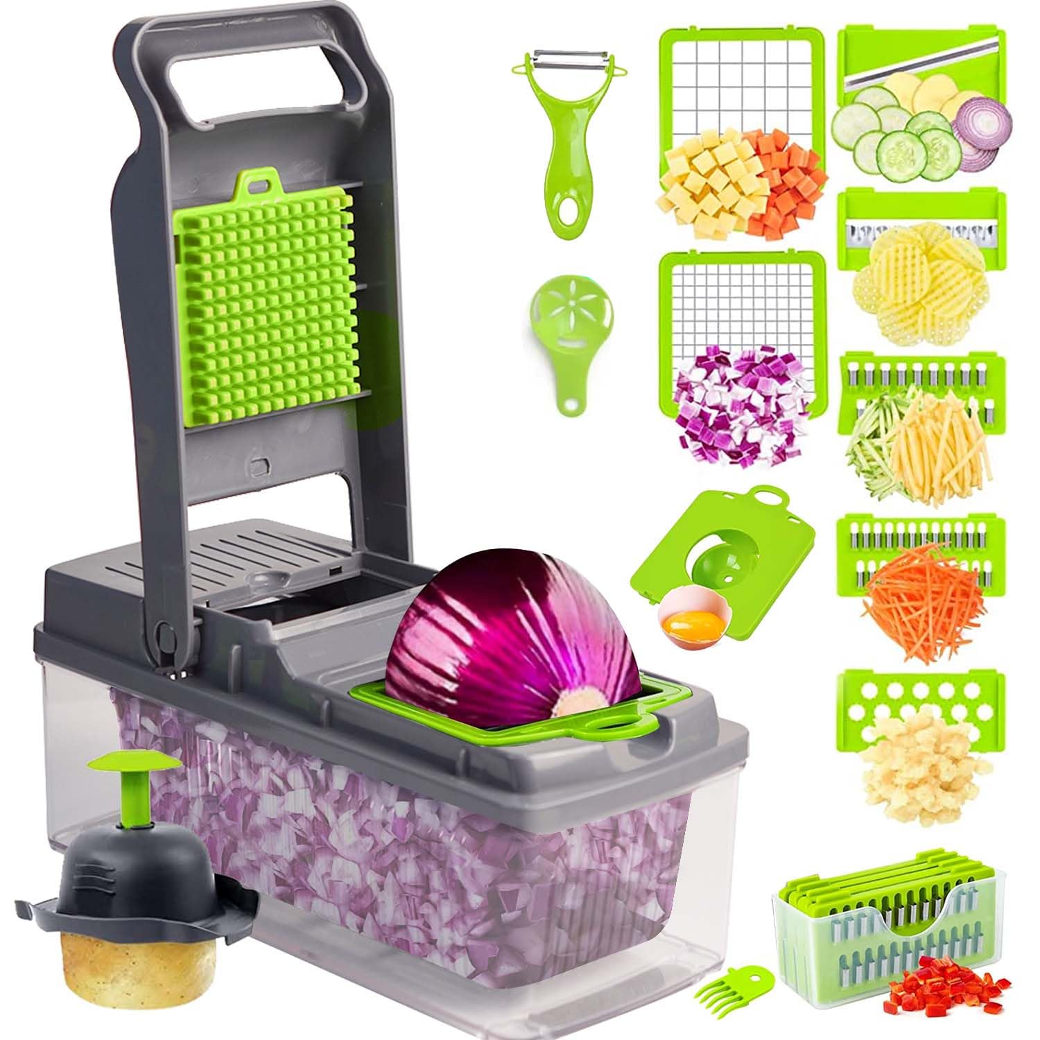 DIG 15- in -1 Vegetable Chopper- Kitchen Multifunctional Vegetable ...