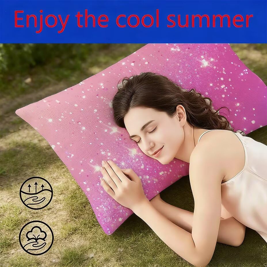 Housse de coussin décorative de jardin 50x70 imperméable rose extérieur