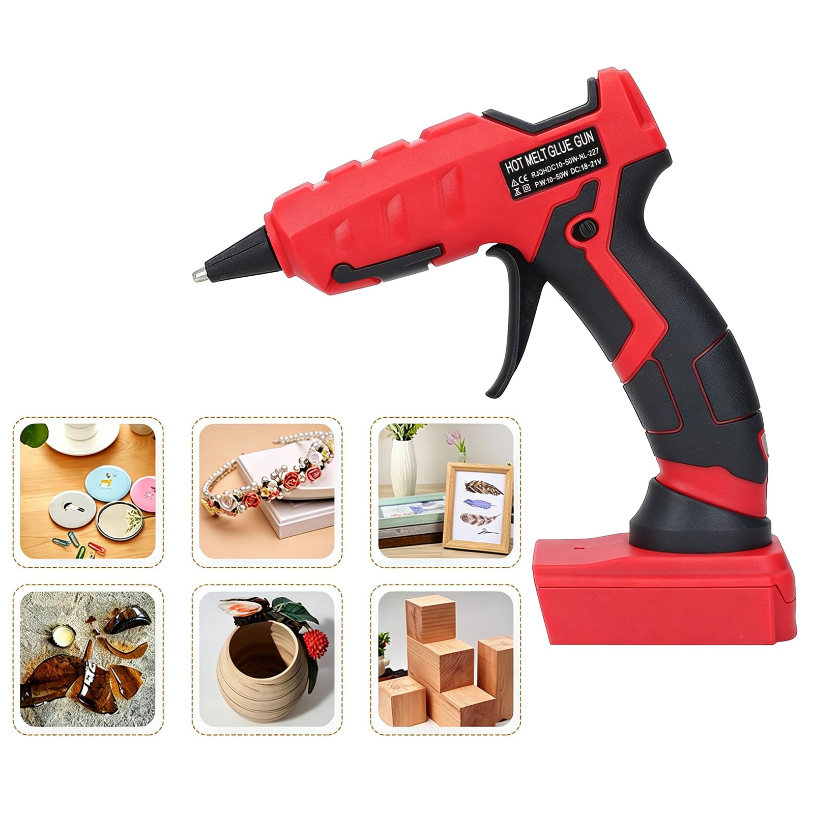 Milwaukee18V Pistolet À Colle Chaude Sans Fil, Pistolet Kit de Fusion de Colle Chaude pour L’Artisanat de Réparation À Domicile Avec Un Bâton de 30 Pièces, Convient À La Batterie de La Série 18V 48-11