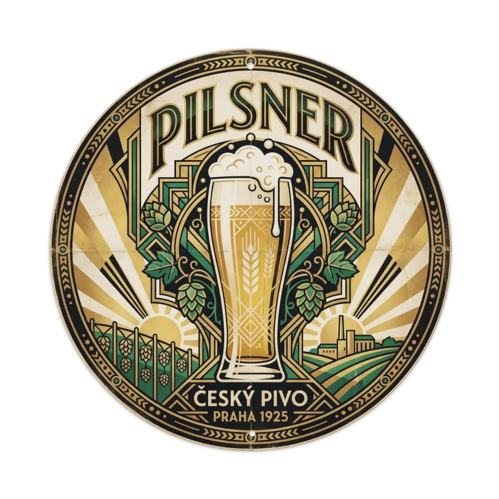Heritage Pilsner Lager Beer Brewery Culture Fruit Brew Metal Tin Sign
