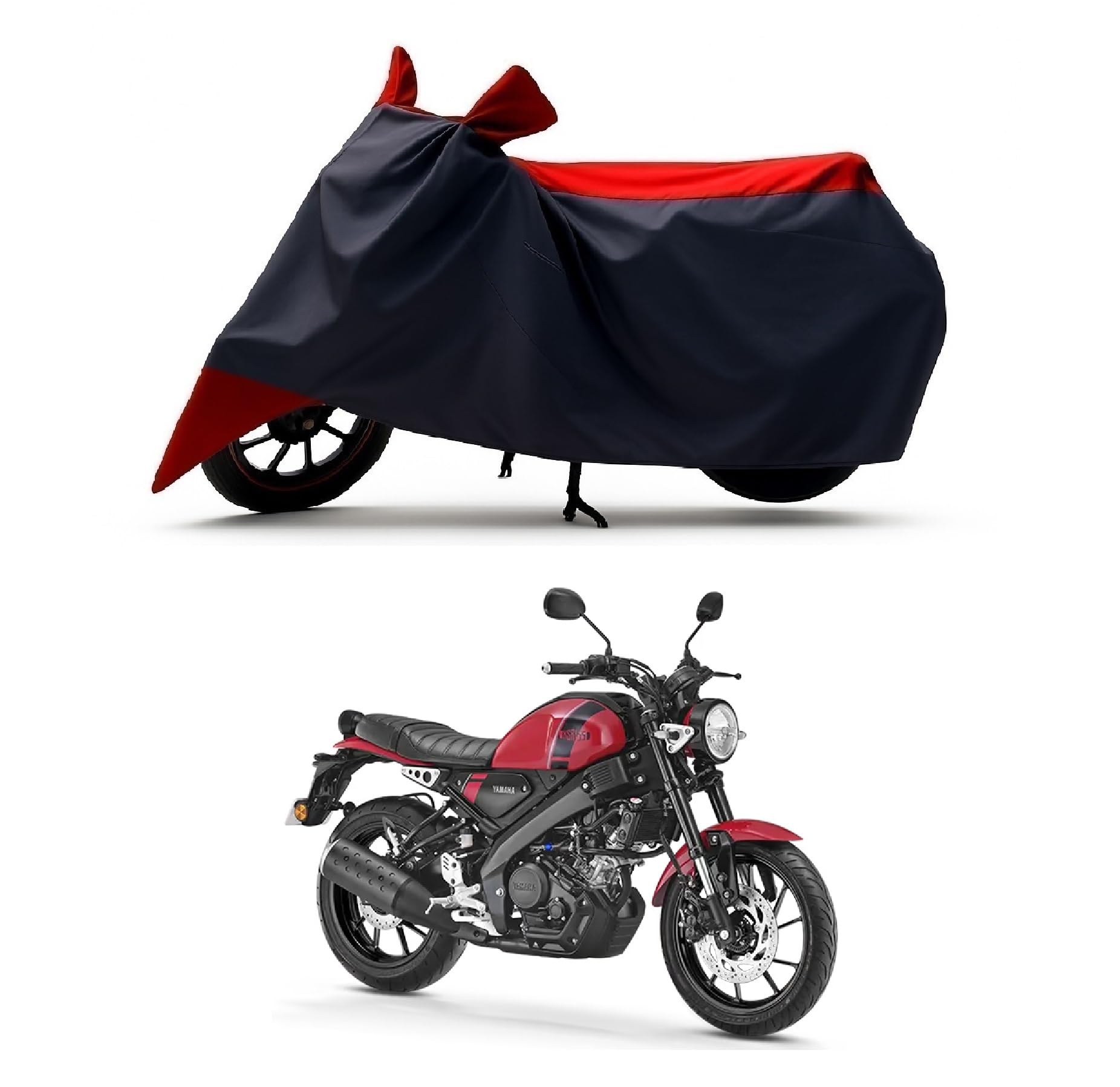 All Season Protection Bike Cover for Yamaha XSR 155 Bike Cover with Water-Resistant and Dust Proof Premium 190T Fabric_ Red Stripe-image-4