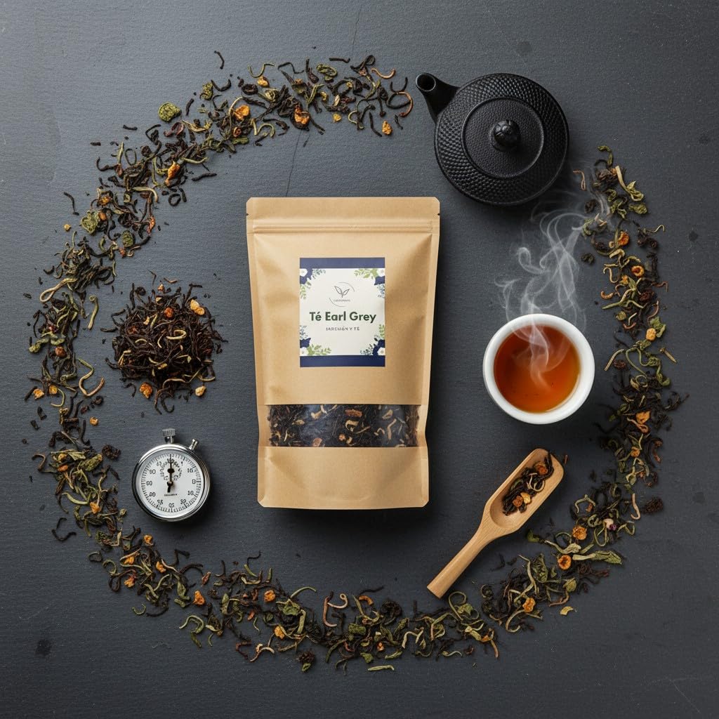 Té Earl Grey (Camellia sinensis) getrocknet lose 1000 g – für Kräutertees, 100% natürlich, ohne Zusätze – La Herbera