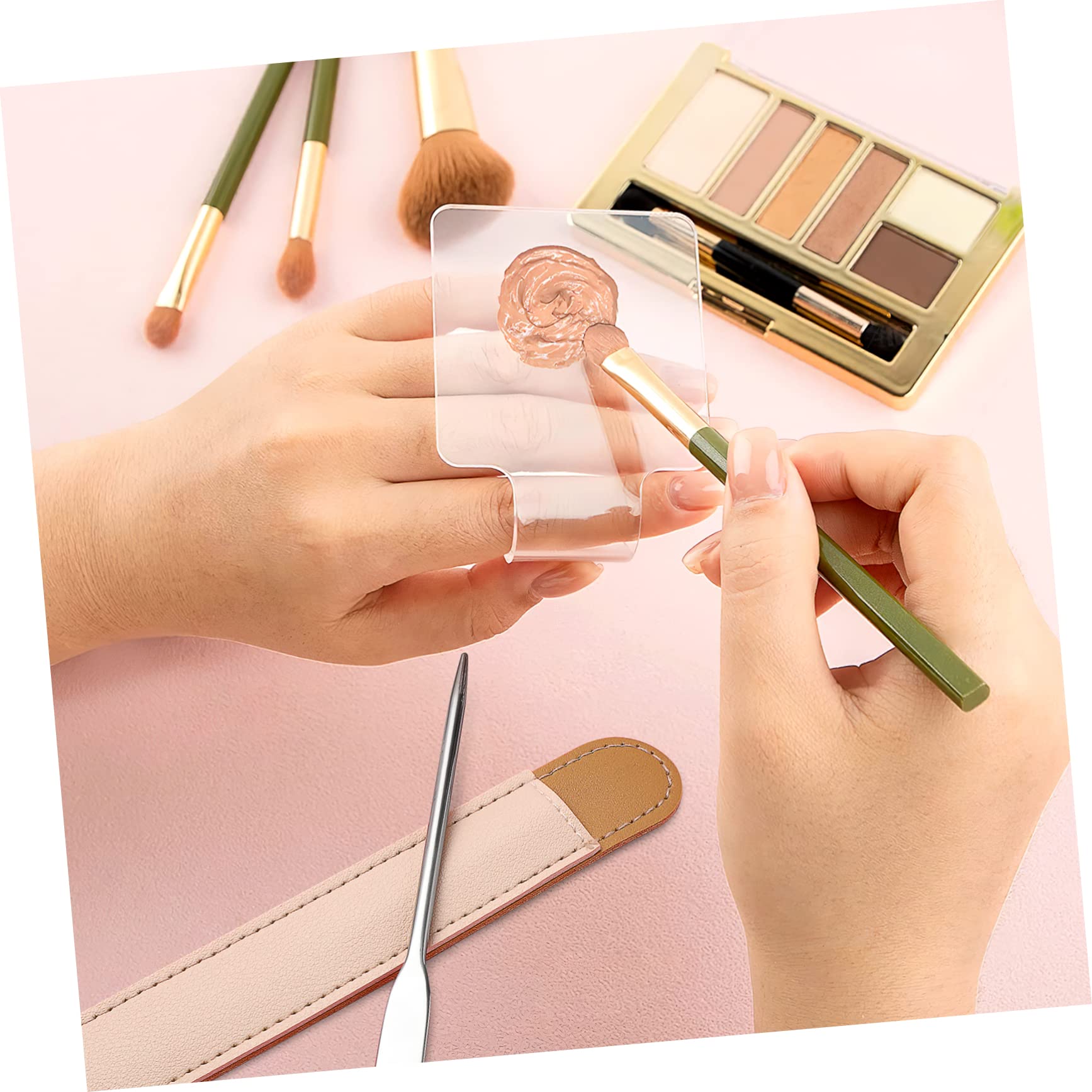 VALICLUD Full Makeup Kit Palette Tray Makeup Spatula Blender Case Storage Pouch