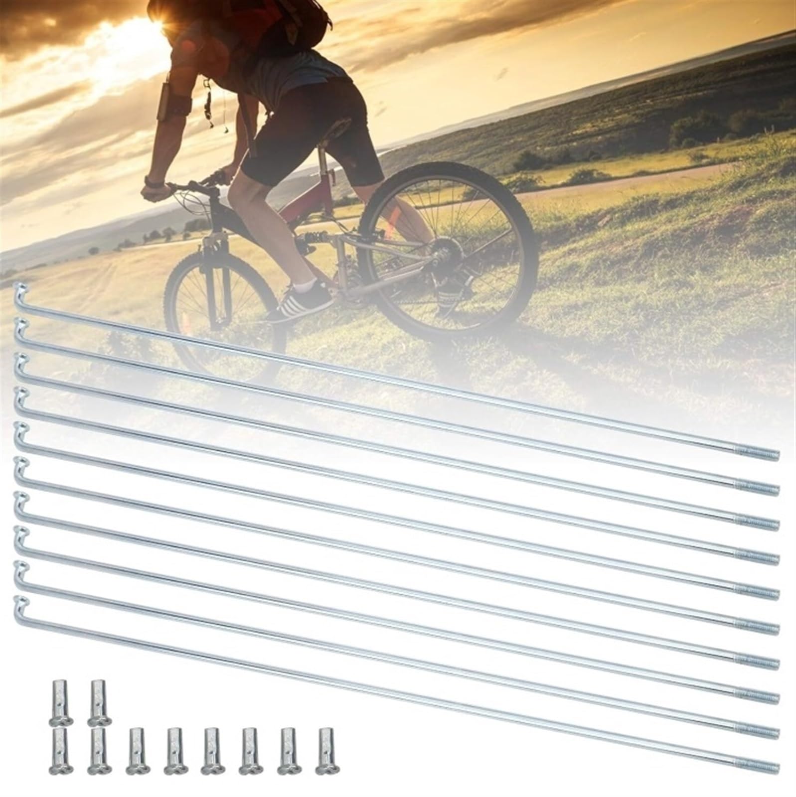 Raggi per bicicletta, 10 pezzi di 14 g, in acciaio inox, con un diametro di 2 mm e una lunghezza di 75-200 mm raggi per bici (150 mm)