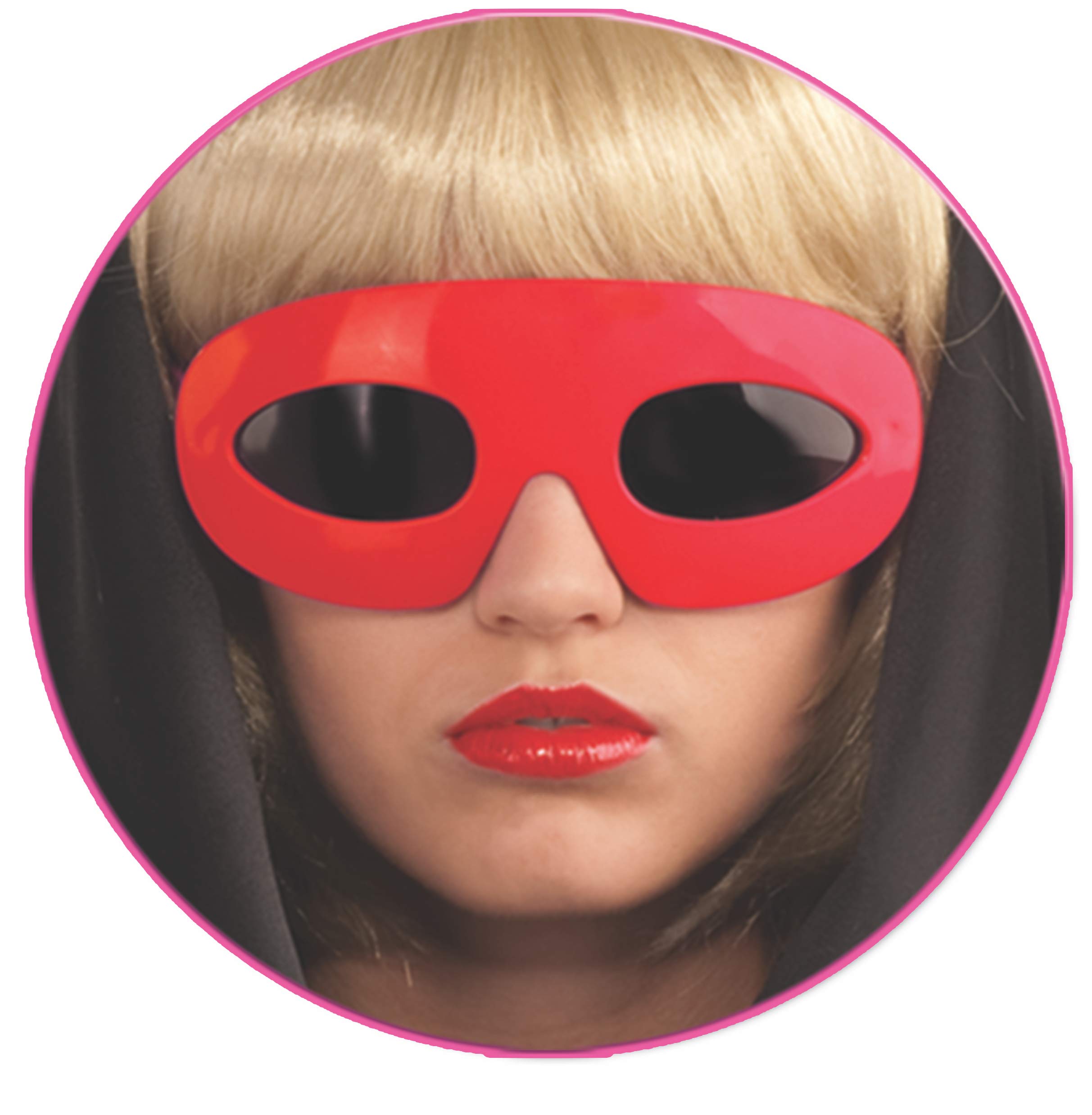Lady Gaga Glasses, Red, One Size
