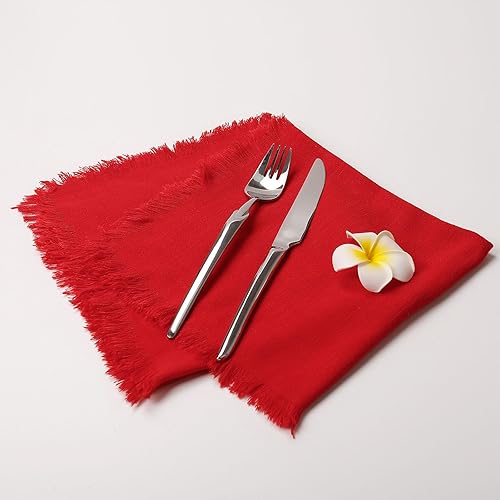 Miniatura 5 de Kalopro Juego de 8 servilletas de lino elegantes y duraderas para bodas, ocasiones especiales y uso diario, tela suave y absorbente, lavable a