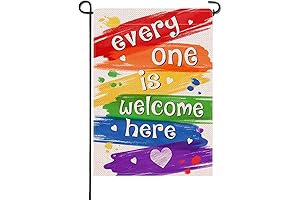 Artofy Rainbow Every One is Welcome Here Small Decorative Garden Flag
