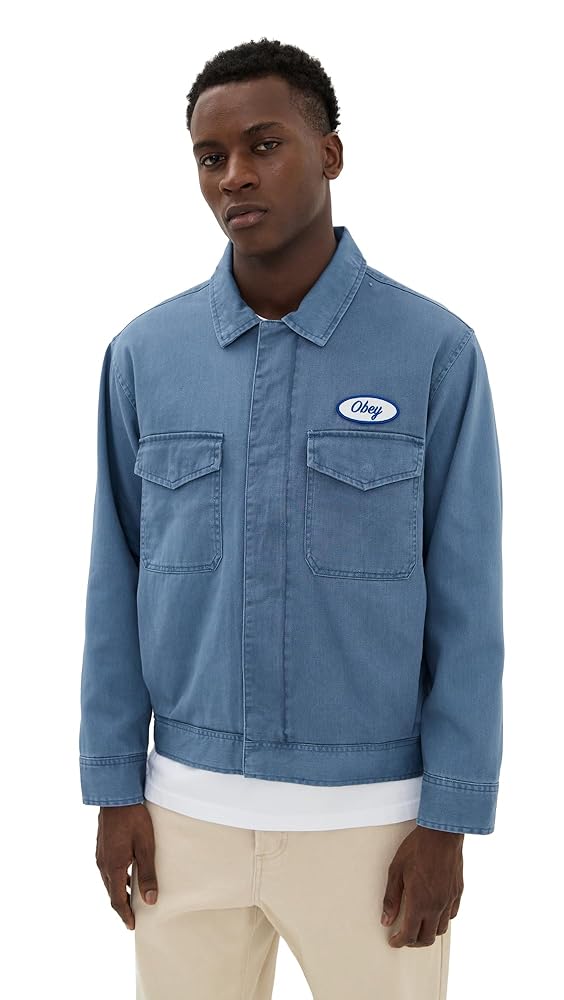Amazon.com: OBEY Men's Tilton Twill Work Jacket, Dull Blue