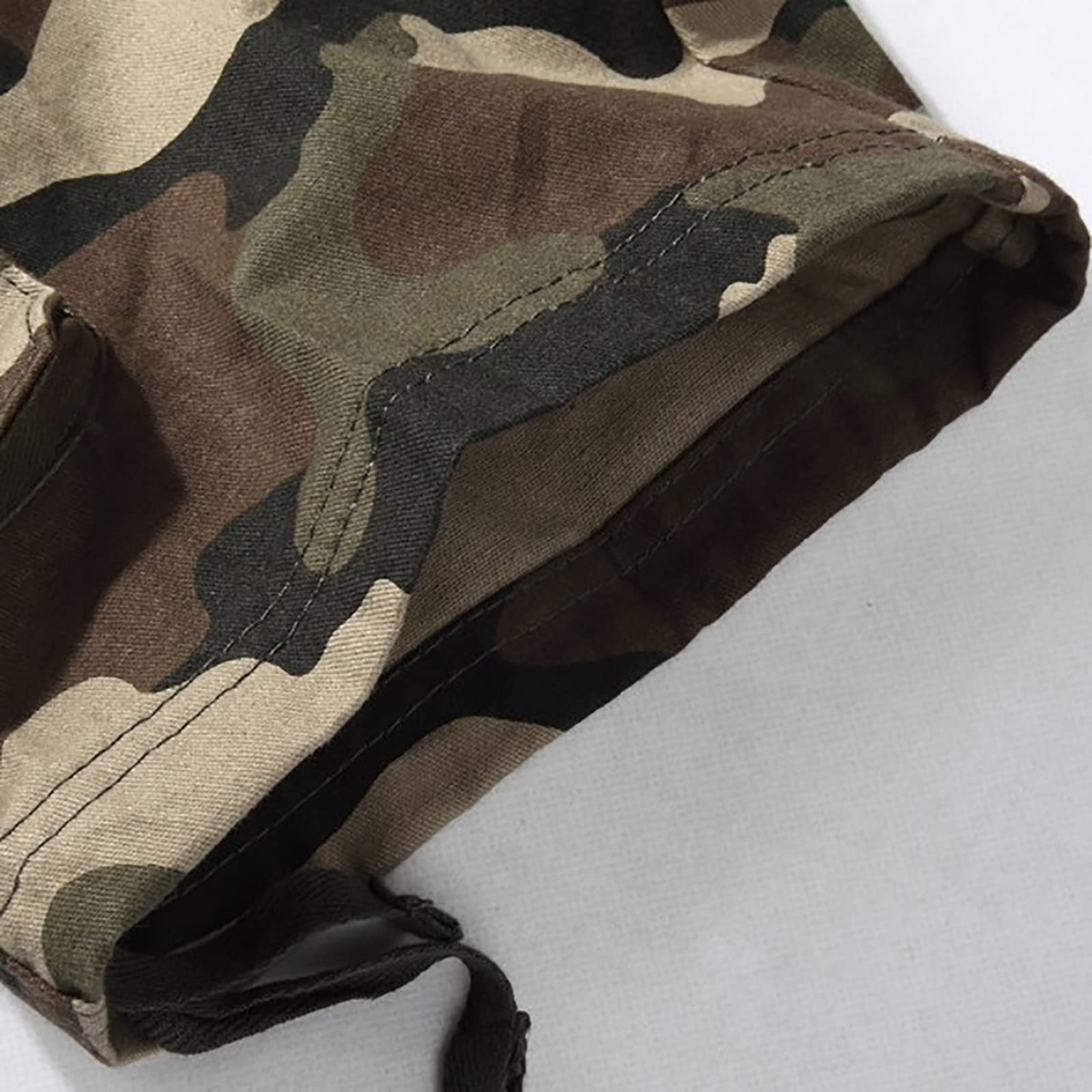 Męskie szorty cargo z wieloma kieszeniami, codzienne szorty bojowe, odzież robocza, półspodnie na lato (rozmiar: 36W, kolor: moro khaki)