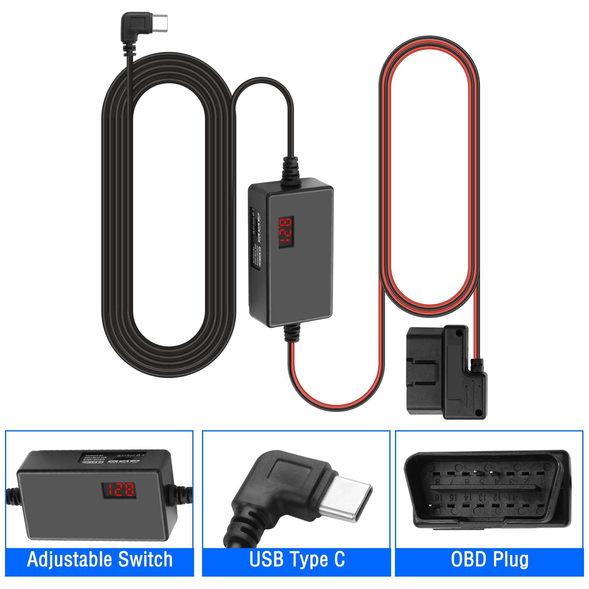 Adattatore Alimentazione 16 Pin Per Dash Cam Cavo Di Ricarica USB Da