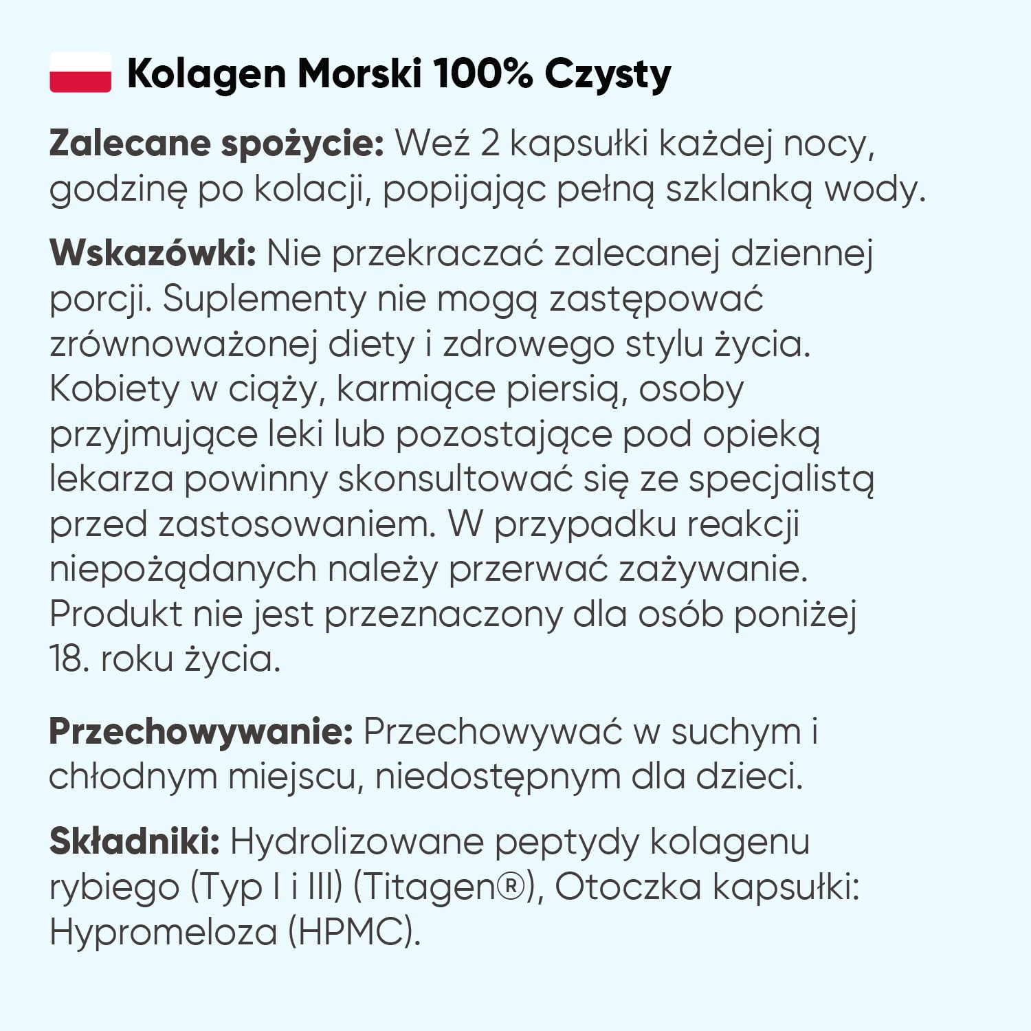 Hydrolizowany kolagen morski 100% czysty 1200 mg – 120 miękkich kapsułek z peptydami kolagenu morskiego hydrolizowanego typu I i III – zapas na 2 miesiące, bez glutenu, laktozy i GMO