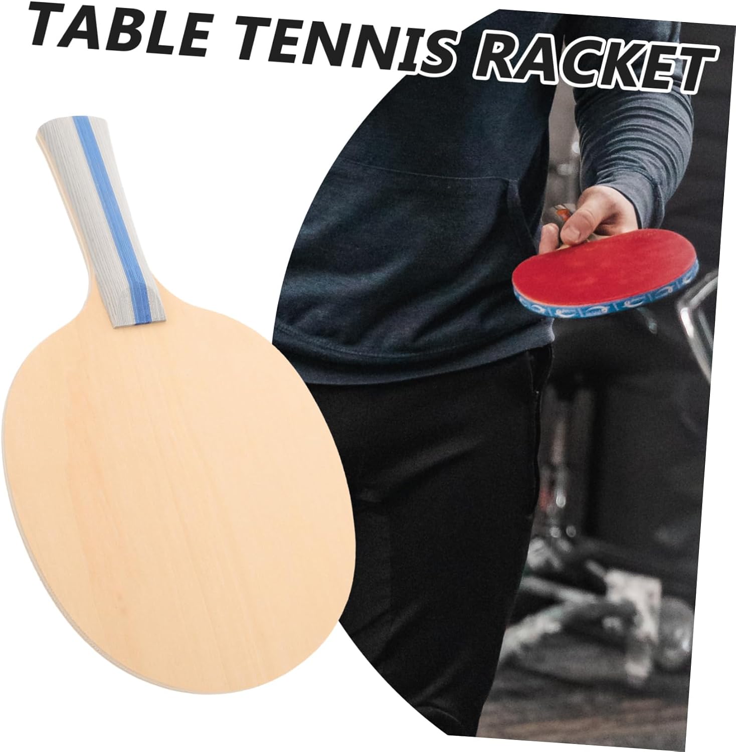 Outanaya Table Tennis Racket Training Racket Indoor Table Tennis Bats Comfortable Grip Wooden Paddle for Women