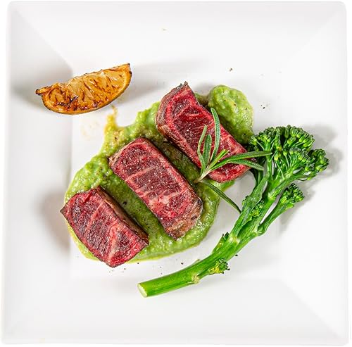 Miniatura 11 de Restaurantware Voga - Platos cuadrados de 6 pulgadas, 4 platos de ensalada medianos, prácticamente irrompibles, lavables en platos, platos