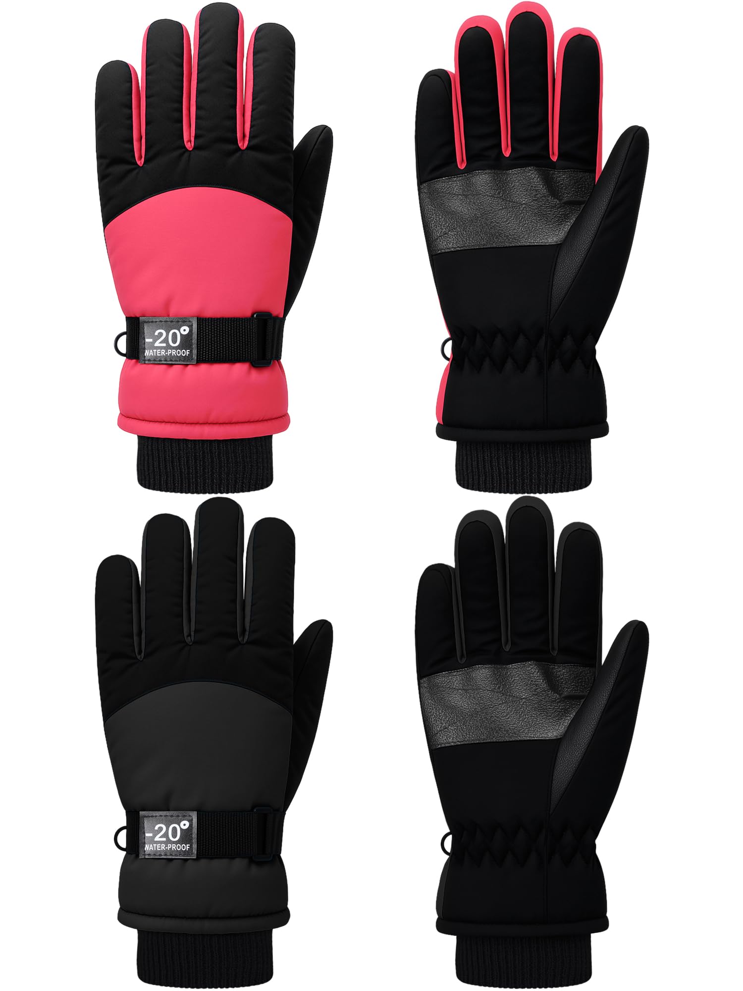 SATINIOR 2 Pair Kids Winter Gloves