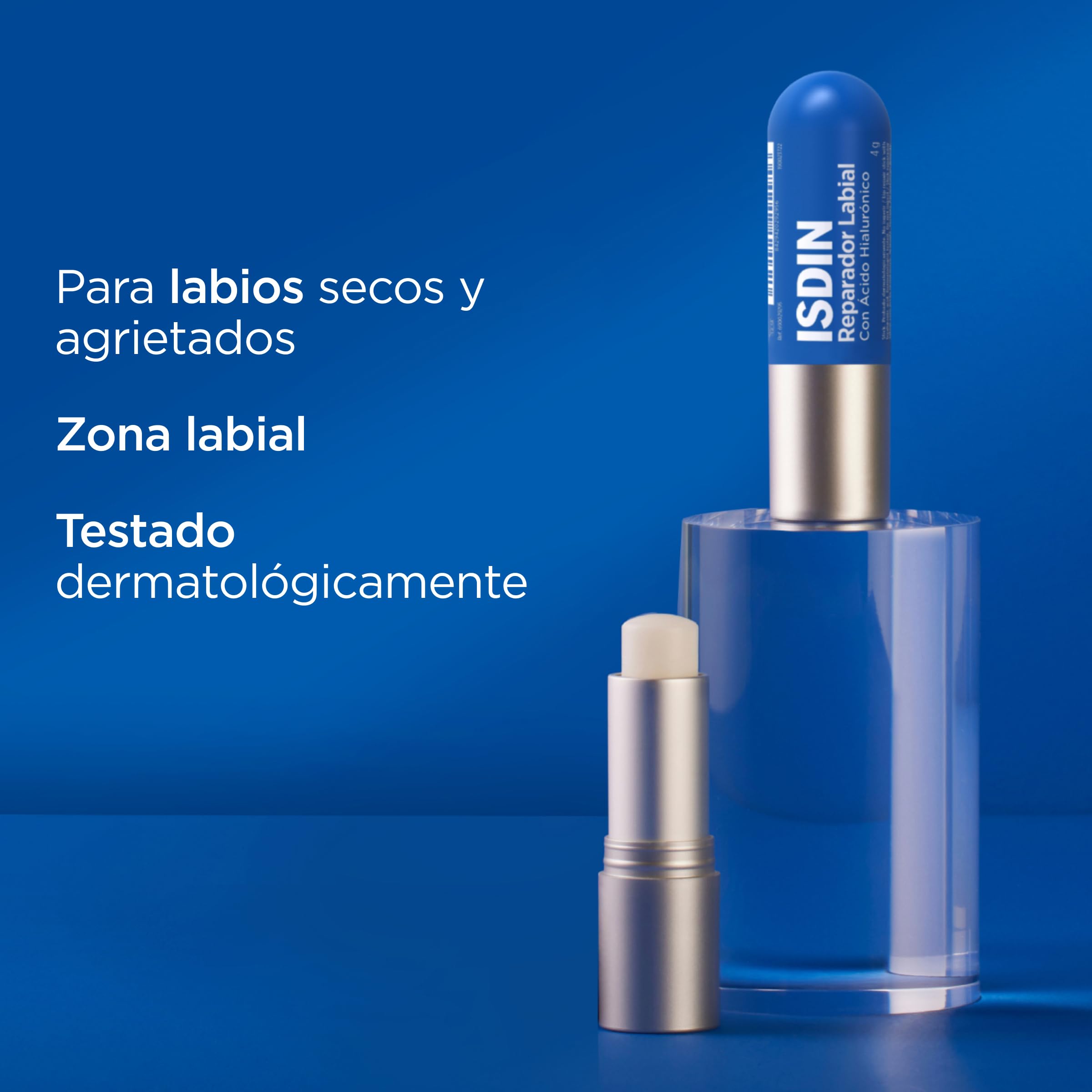 ISDIN Reparador Labial Stick, PACK TRIO Reparador Labial en barra con ácido hialurónico que protege y repara los labios, 3 unidades, 12g