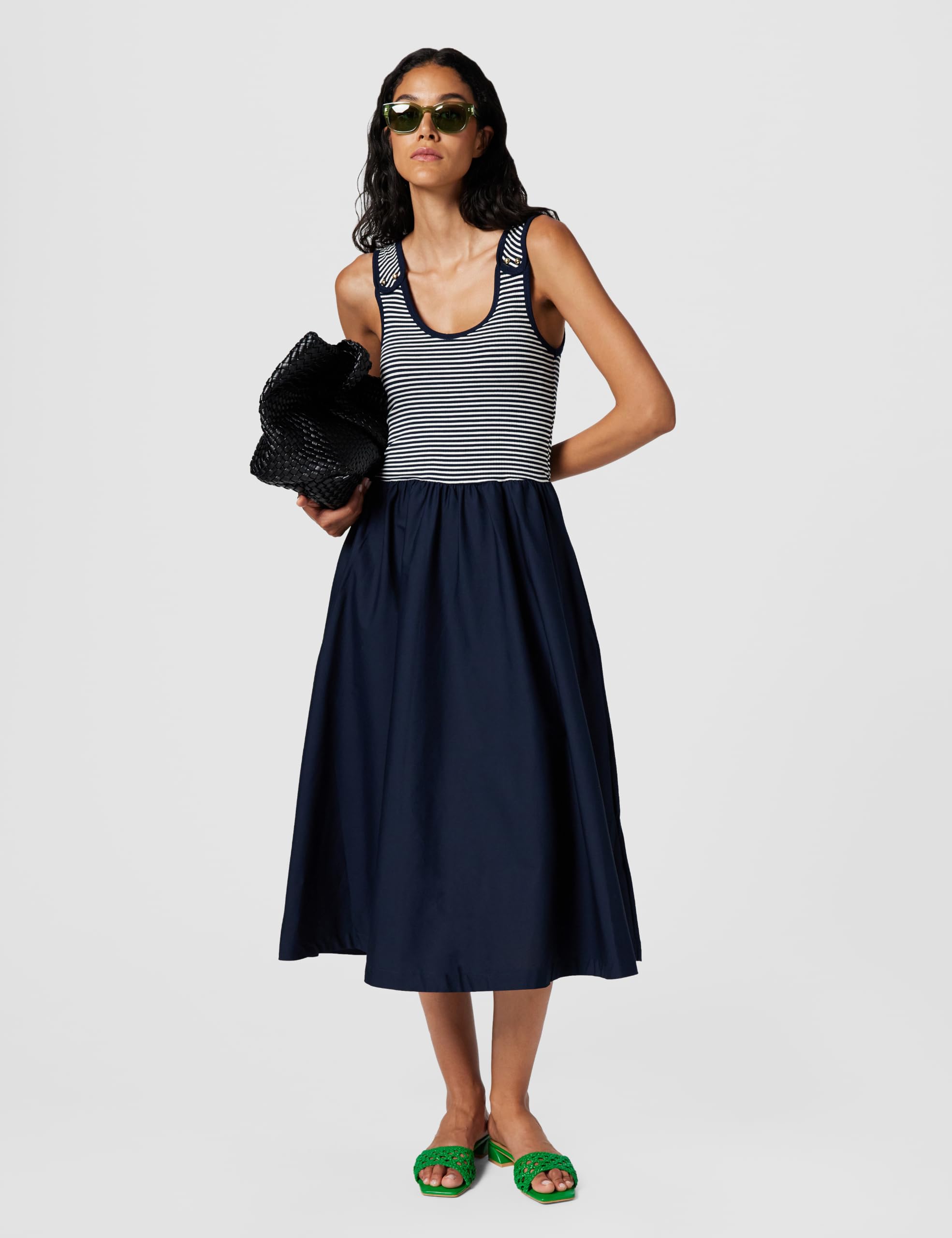 Tommy Hilfiger Damen 5x2 Rib Mix Media Dress Ww0ww49939 Ausgestelltes Kleid (1er Pack)