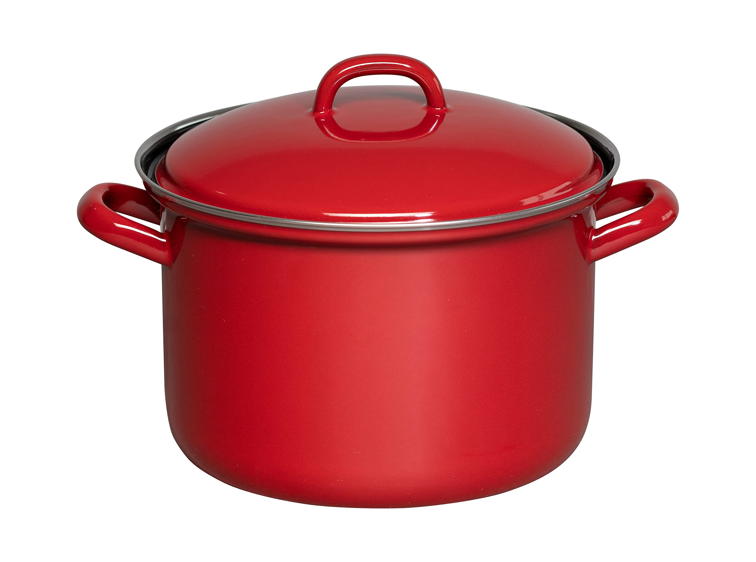 Riess, 0124-020 Casserole Pot with Lid 20 cm, 3.5 L, Classic, Colour Red, LW27.6 x 21.7 x 18.2 cm, Weight 1.6 kg