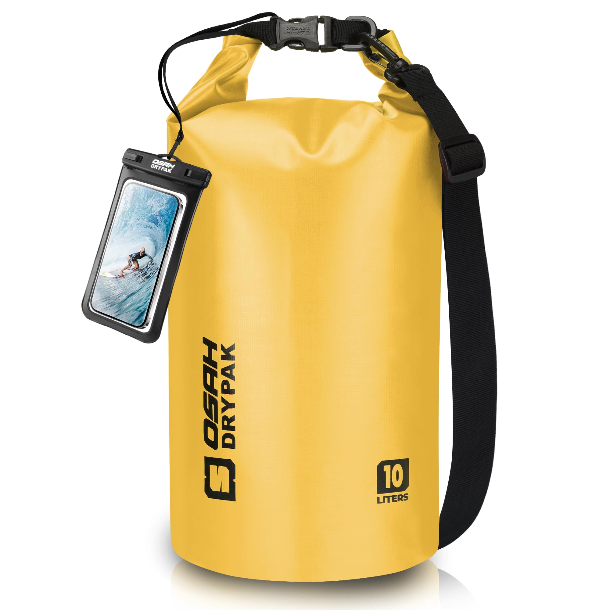 OSAH DRYPAK Dry Bag Borsa Impermeabile Mare 5L/10L/20L/30L/40L Sacca Impermeabile con Spallacci e Custodia Impermeabile per Telefono per Sport Acquatici, Kayak, Pesca, Campeggio