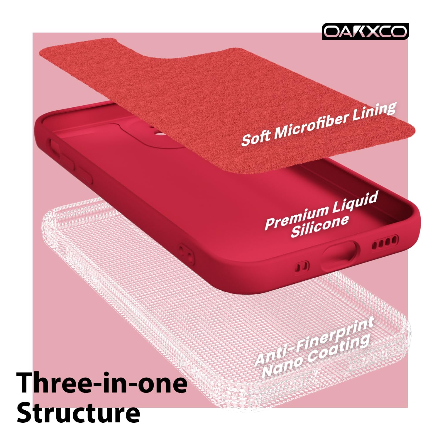 oakxco for iPhone 16 Pro Max Case Liquid Silicone, Soft Rubber Gel Elegant Aesthetic Basic Simple Cover, Cute Thin Slim TPU Matte Solid Color Plain Smooth Case for Women Girl, Light Pink — view 896