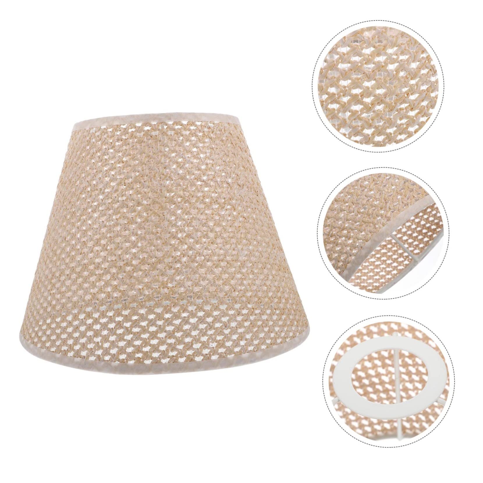 Abat-jour Décoratif Tressé E27 en Papier PE pour Lampe de Bureau