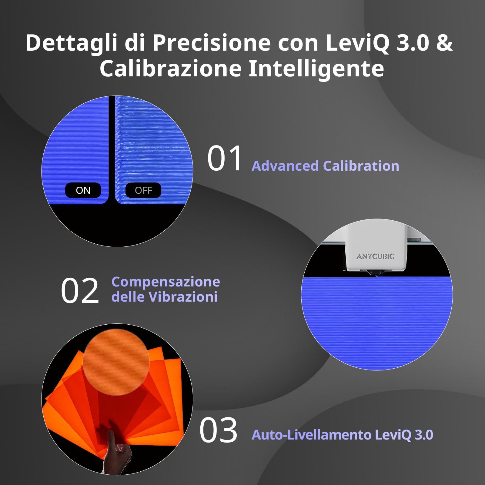 Anycubic Kobra X Stampante 3D, Alta Velocità da 600 mm/s con Stampa 4 Colori, Livellamento Automatico 49 Punti, Rilevamento Intelligente Tramite AI per Principianti e Professionisti,260 x 260 x 260 mm