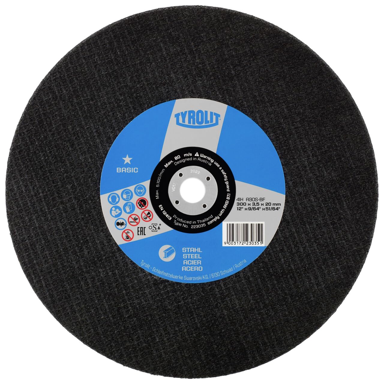 10x disco da taglio Tyrolit dritto 300x3,5x20 mm A30 BASIC acciaio