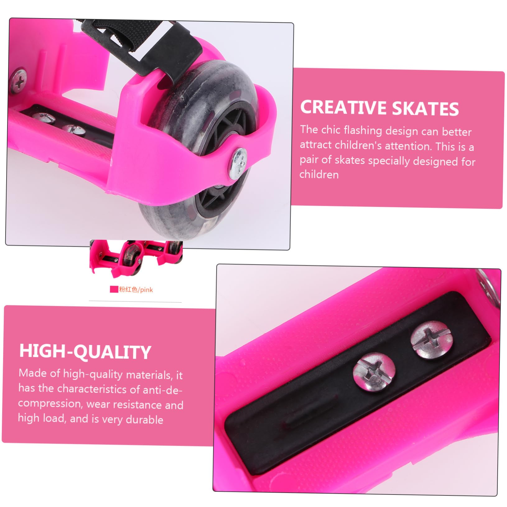 POPETPOP 1Pair Adjustable Light Up Skate Shoes for Durable Wheel Heel Skates with Compression Design for Outdoor Fun and Play