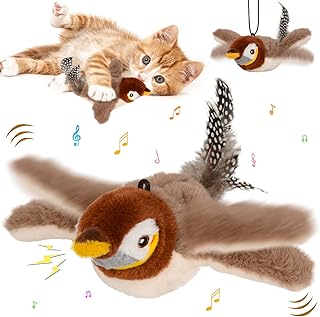 DAMIGHT Cat Toy Bird Electric, Interactive Cat Toy with Catnip, Rechargeable Flying Bird Cat Toy, Intelligence Flying Bird Toy for Cats product image