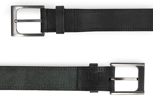 Miniatura 4 de Hide &amp; Drink, Cinturón de cuero de grano completo de doble hilera para hombre, estilo occidental, accesorio casual de vaquero, hecho a mano