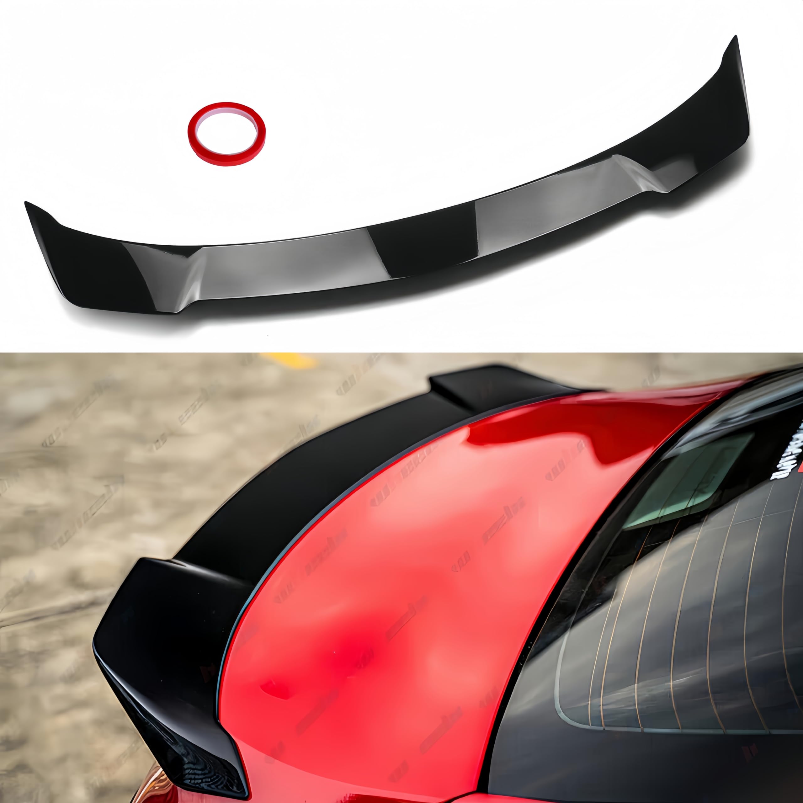 Rear Trunk Spoiler Compatible with 2018-2024 Toyota Camry SE XSE L LE XLE Hybrid, YOFER V2 Style Fits for 18-24 Sedan, High Kick Spoiler Wing Lip (Glossy Black)