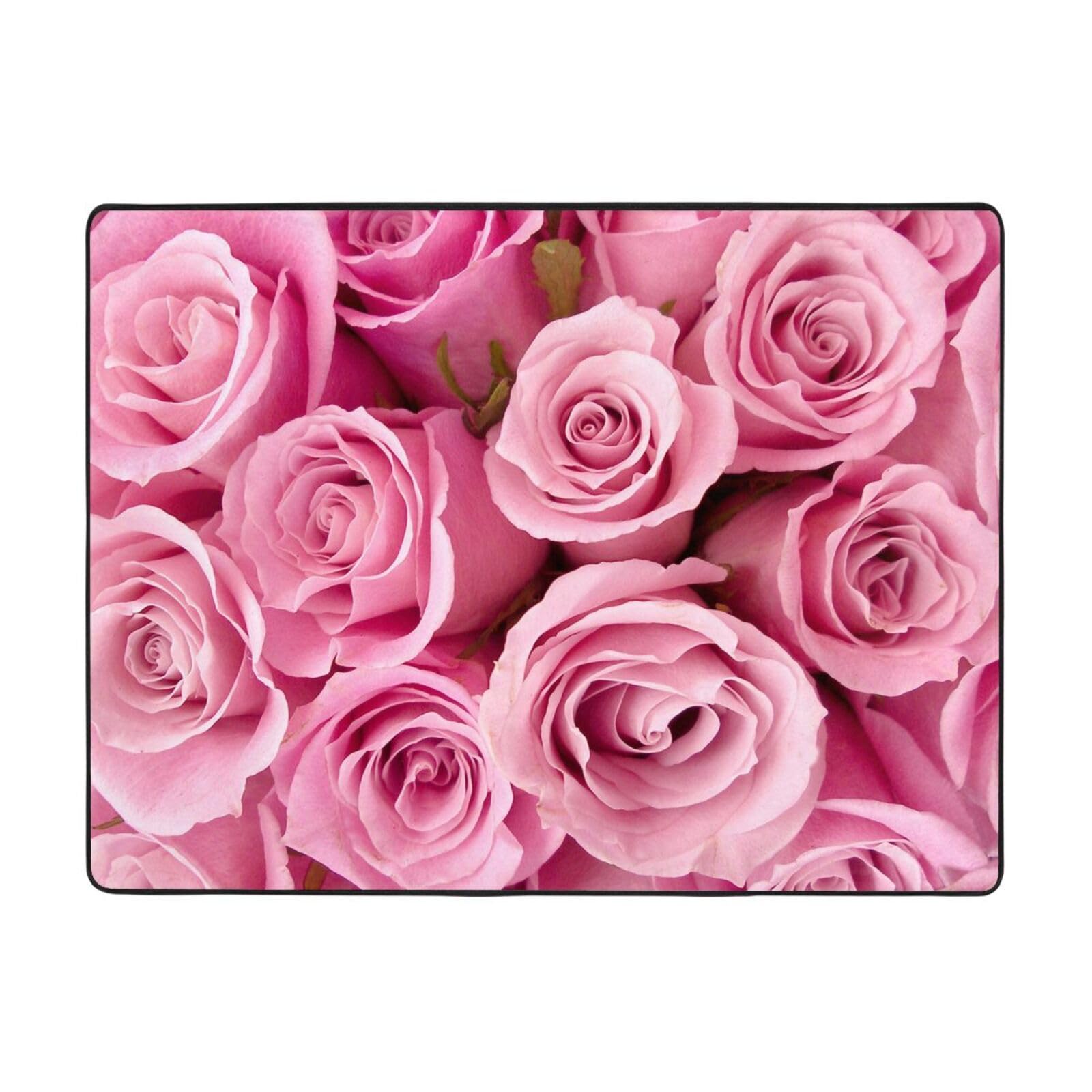 Tapis rose antidérapant pour chambre à coucher et salon chaleureux