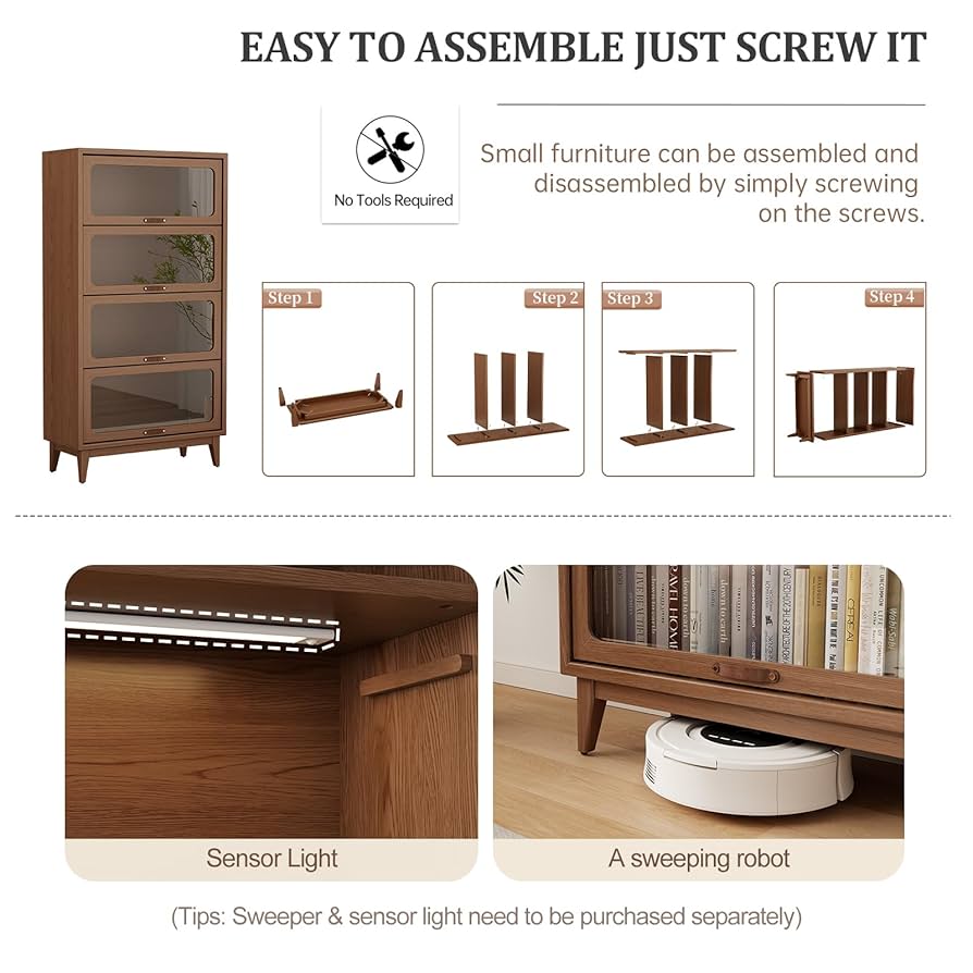 Amazon.com: AnywaysWood Solid Wood Bookcase 4-tire with