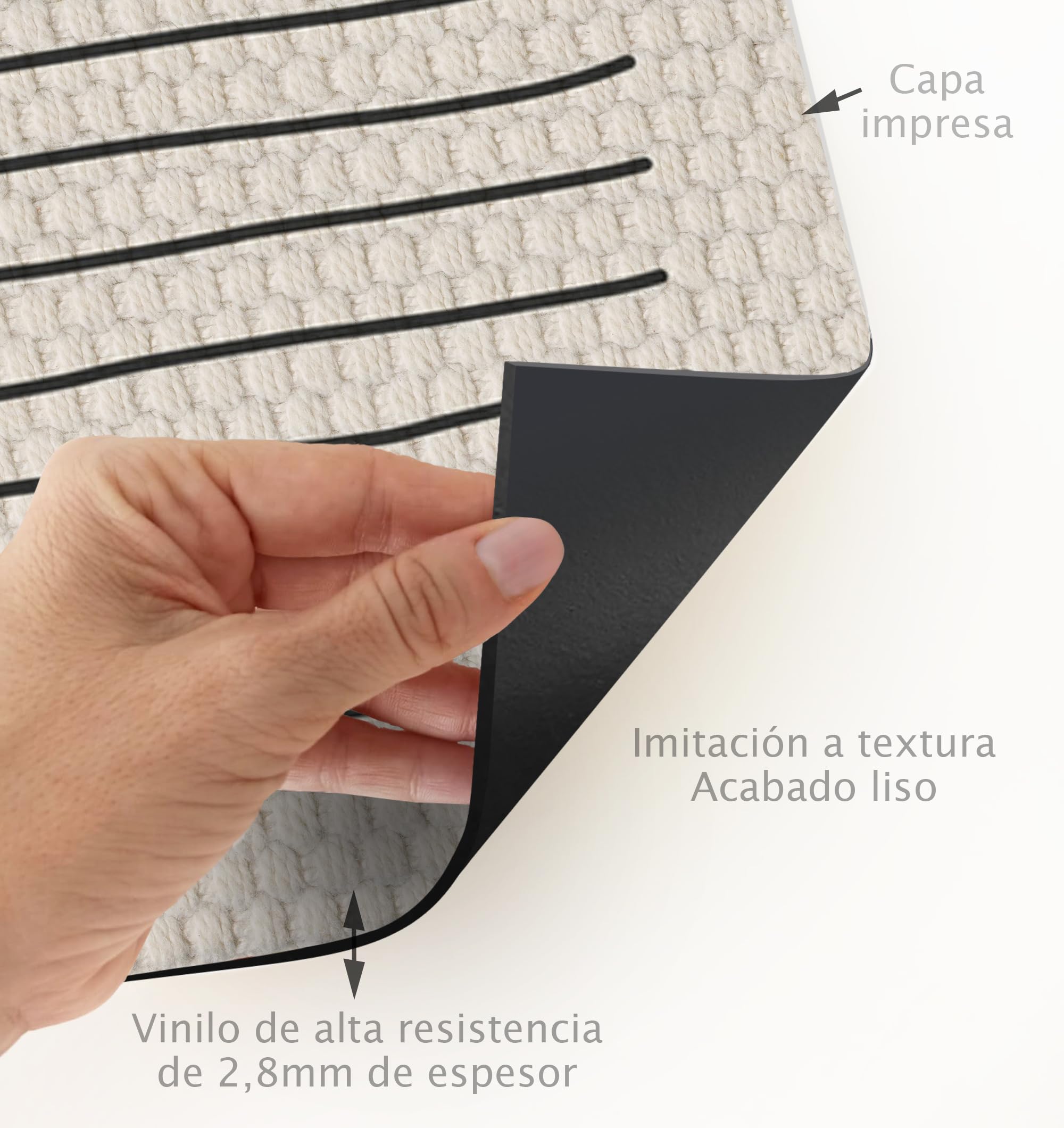 VINILIKO Design | Alfombra Vinílica Moderna - Conexion 100x160 cm - Interior y Exterior, Antideslizante, Impermeable, Lavable - Diseño Abstracto - Varios Tamaños - Alfombra Vinilo Salón, Terraza
