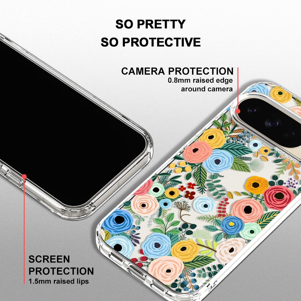 MOSNOVO Case for Google Pixel 10 & Pixel 10 Pro, [Buffertech 6.6ft Military-Grade Drop Protection] [Anti Peel Off Tech] Clear TPU Bumper Phone Case Cover Design - Cute Cherry — view 264