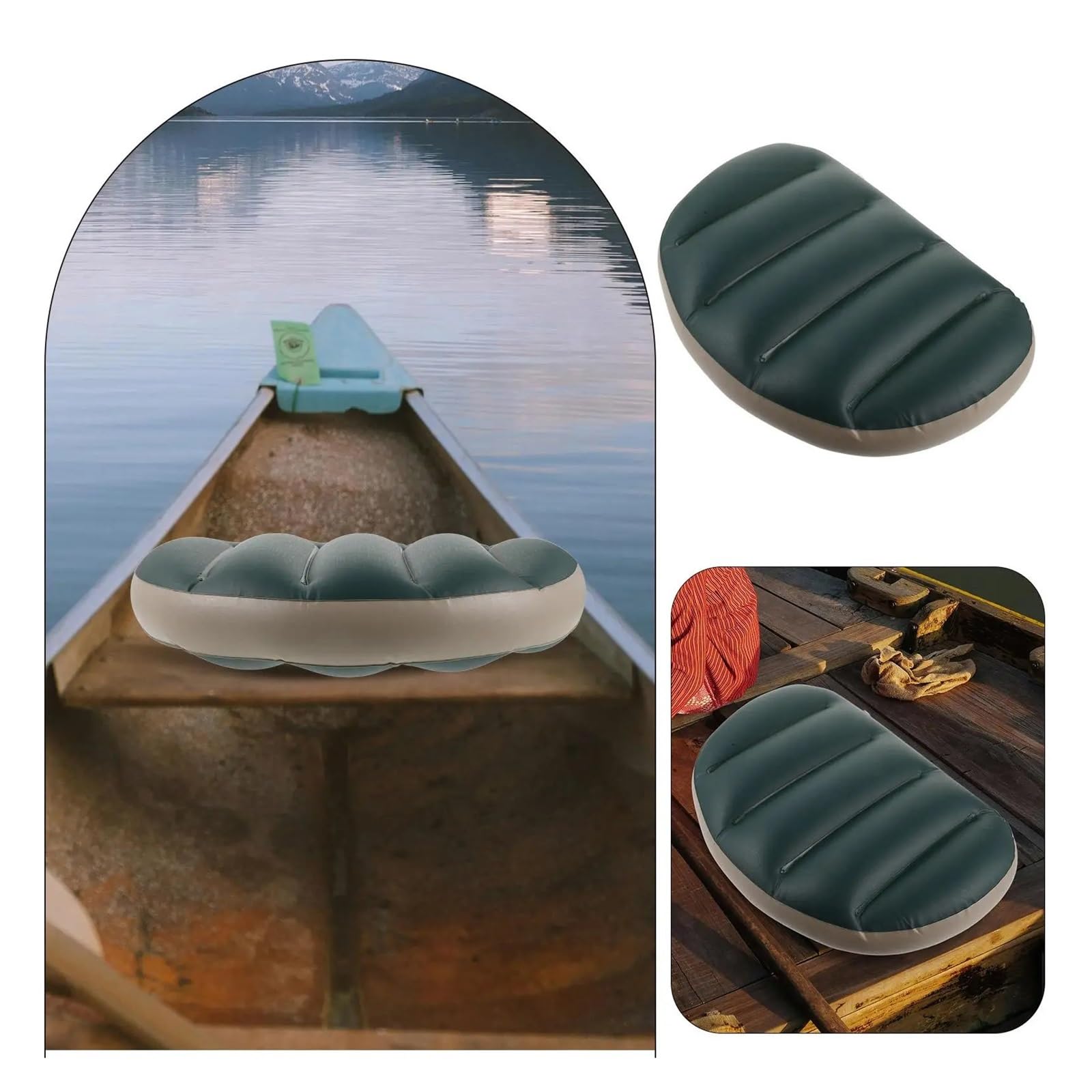 Asiento de Kayak Cojín Inflable portátil Impermeable for Asiento de Barco, Accesorios Marinos, Camping, Kayak, Pesca, Rafting, Respaldo Acolchado