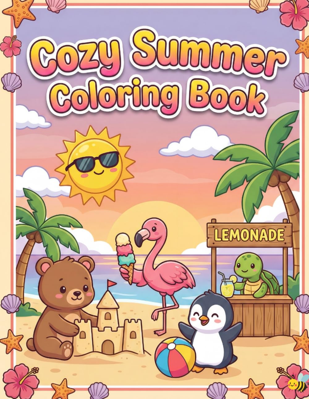 Cozy Summer Coloring Book: Size 8.5*11 | Pages 104 | 50 Cute & Cozy Summer Scenes to Relax, Unwind & Feel the Sunshine | Color Test Page Included