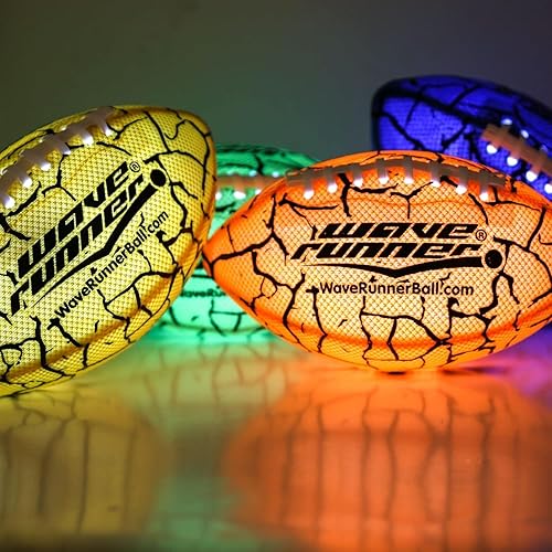 Miniatura 3 de Wave Runner Fútbol infantil con luz LED que brilla en la oscuridad, impermeable de doble cordón para deportes nocturnos y juegos, pelota impermeable