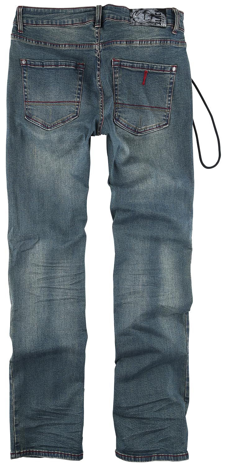 Black Premium by EMP Herren Blaue Jeans mit Stonewashed-Look, Destroyed-Effekten und praktischen 5-Pocket-Taschen