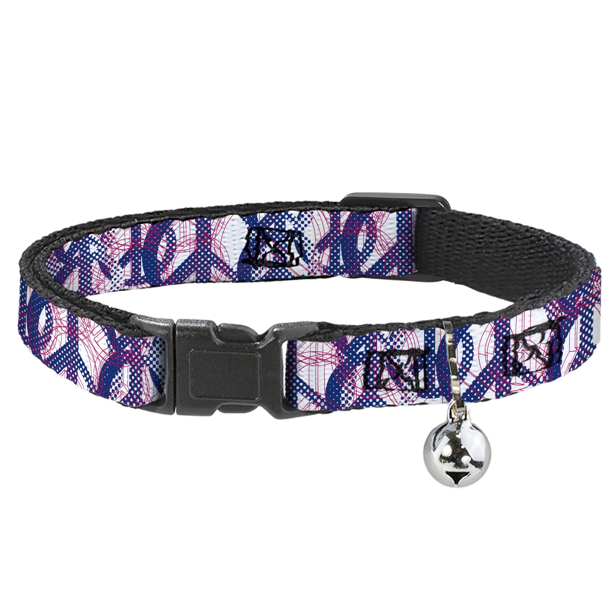 Collar para gato antiahogo con cierre de liberación rápida Buckle-Down estampado Paz