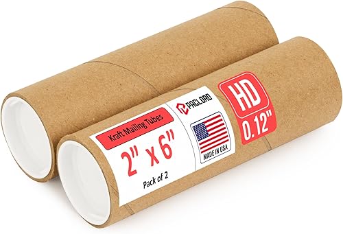 Miniatura 32 de Tubo de cartón reforzado resistente de 3 x 18 pulgadas, paquete de 2 tubos con 4 tapas, seguro aprobado por USPS, ideal para envío y almacenamiento
