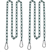 2 Swing Chains Heavy Duty (63") Fully Plastic Coated with 4 Free Quick Links Anti-Rust Iron Link Chains for Playground Kids Tree Swing Seat Accessories and Replacement