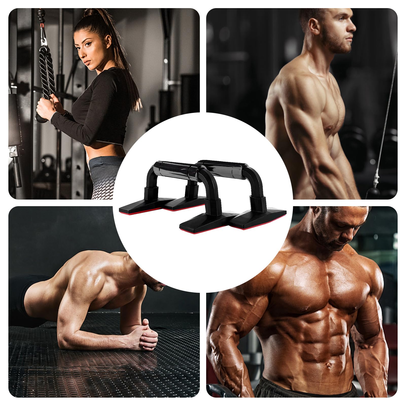 Barre Per Flessioni A Forma Di H – 2 Maniglie Ergonomiche Con Base Antiscivolo, Leggere E Impilabili, Portatili Per Casa E Outdoor