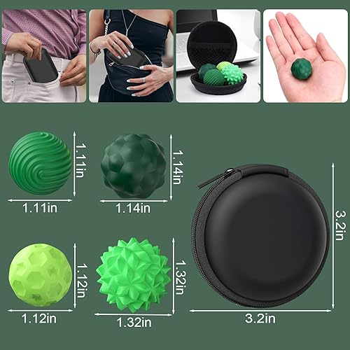 Miniatura 56 de BUSOHA Bolas de silicona para la ansiedad, paquete de 4 juguetes para adultos, juguetes sensoriales para adultos, adolescentes, regalos para calmar