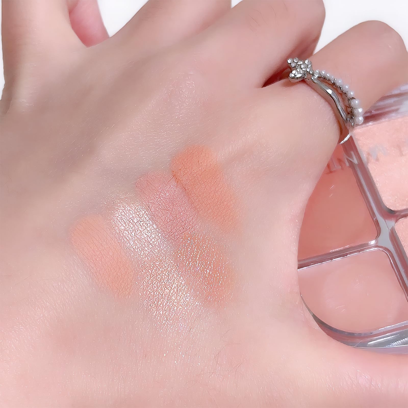 Palette de Fards À Paupières Rose 6 Couleurs, Teintes Pailletées et Mattes Hautement Pigmentées, Paupières Palette Maquillage Yeux Mat Pigmentées, Mini Maquillage pour Looks Quotidiens Eyes (03)